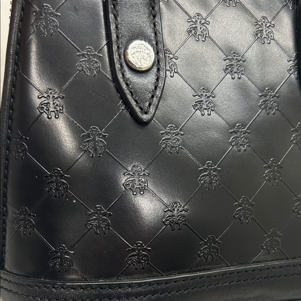 Brooks‎ Brothers Leather Elegant Black Handbag Preppy Minimalist Old Money - Picture 7 of 14